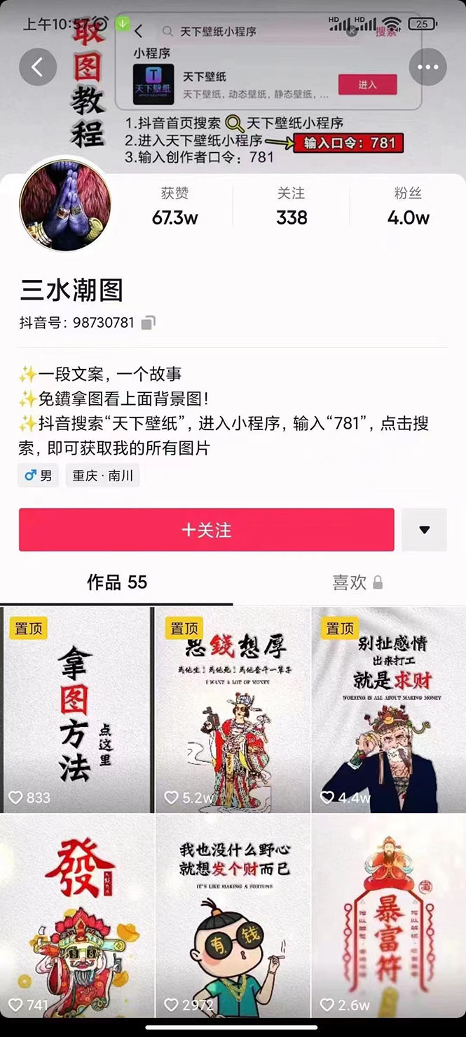 国潮壁纸变现项目，新手可操作日赚200+【素材+软件+教程】-知创网