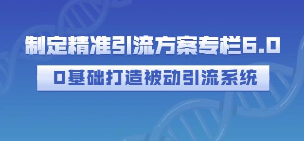 制定精准引流方案专栏6.0，0基础打造被动引流系统-知创网