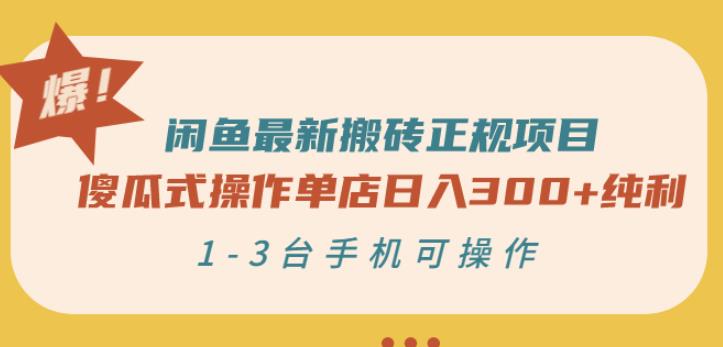 闲鱼最新搬砖正规项目：傻瓜式操作单店日入300 纯利，1-3台手机可操作-知创网
