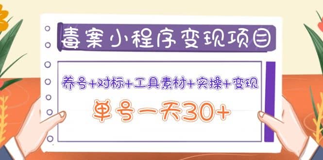 毒案小程序变现项目：养号+对标+工具素材+实操+变现-知创网