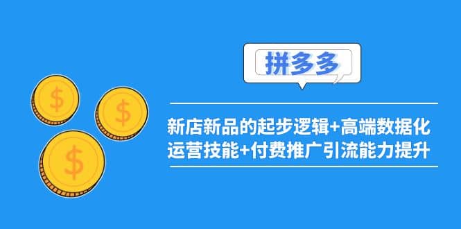 2022拼多多：新店新品的起步逻辑 高端数据化运营技能 付费推广引流能力提升-知创网