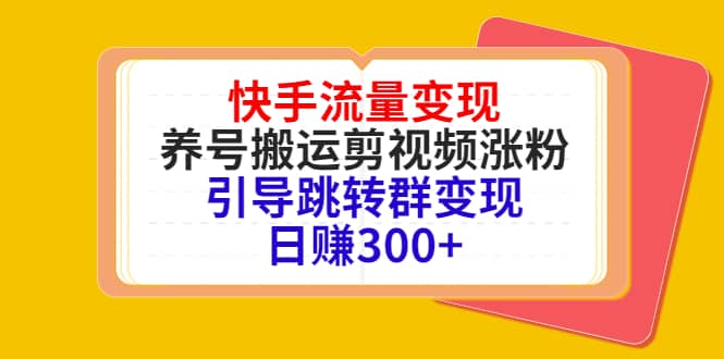 快手流量变现，养号搬运剪视频涨粉，引导跳转群变现日赚300+-知创网