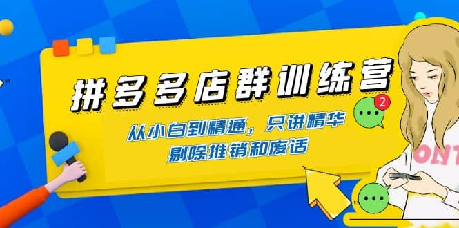 拼多多店群训练营：从小白到精通，只讲精华，剔除推销和废话-知创网