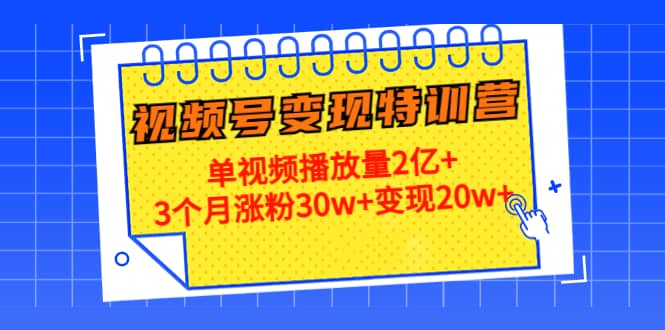 20天视频号变现特训营：单视频播放量2亿+-知创网