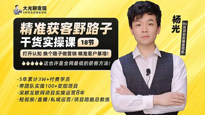 杨光·精准获客野路子：黑科技+快速加人玩法 个微7天加1000 企微爆加5w好友-知创网