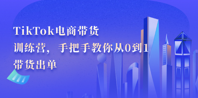 TikTok电商带货训练营，手把手教你从0到1带货出单-知创网
