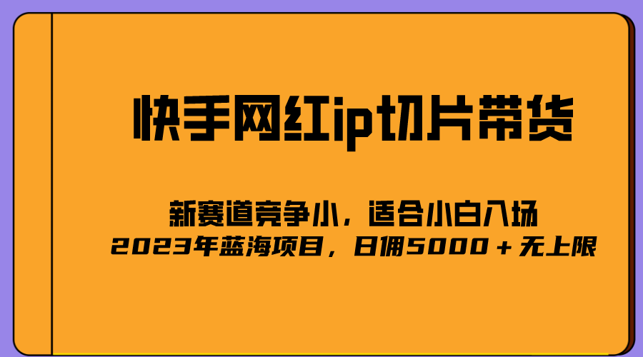 2023爆火的快手网红IP切片，号称日佣5000＋的蓝海项目，二驴的独家授权-知创网