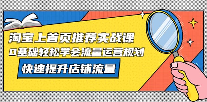 淘宝上首页/推荐实战课：0基础轻松学会流量运营规划，快速提升店铺流量-知创网