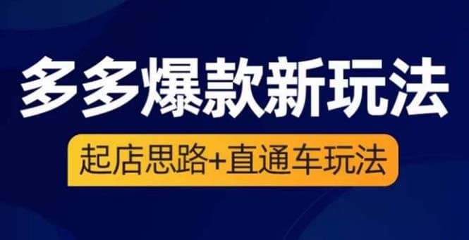 2023拼多多爆款·新玩法：起店思路 直通车玩法（3节精华课）-知创网
