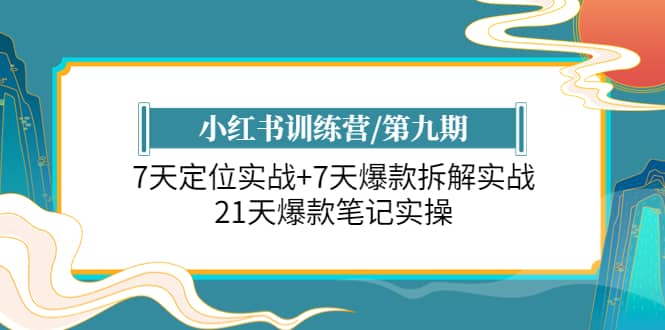 小红书训练营/第九期：7天定位实战 7天爆款拆解实战，21天爆款笔记实操-知创网