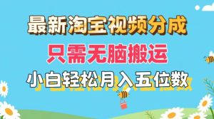 最新淘宝视频分成，只需无脑搬运，小白也能轻松月入五位数，可矩阵批量...-知创网