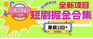 短剧掘金合集2.0  无门槛没成本 有手就行 单机100+-知创网