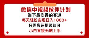 微信中视频伙伴计划，仅靠搬运就能轻松实现日入500+，关键操作还简单，...-知创网