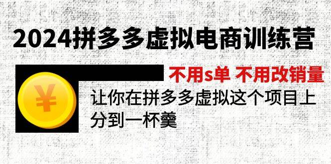 2024拼多多虚拟电商训练营 不s单 不改销量  做虚拟项目分一杯羹(更新10节)-知创网