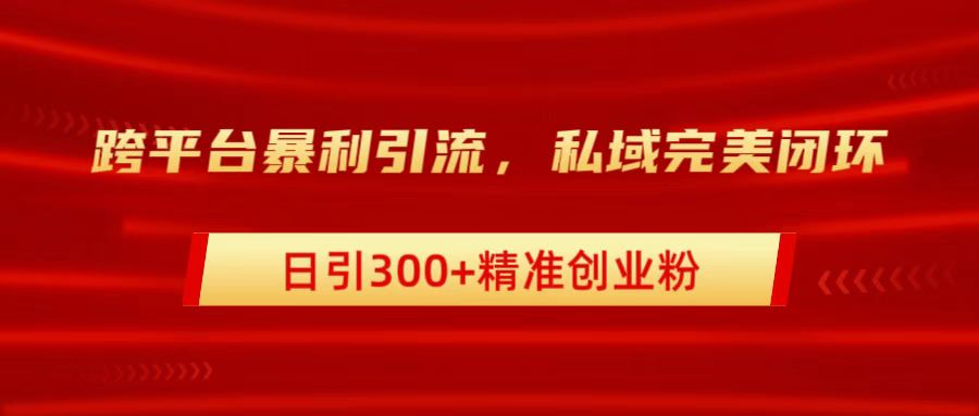 跨平台暴力引流，私域完美闭环，日引300+精准创业粉-知创网
