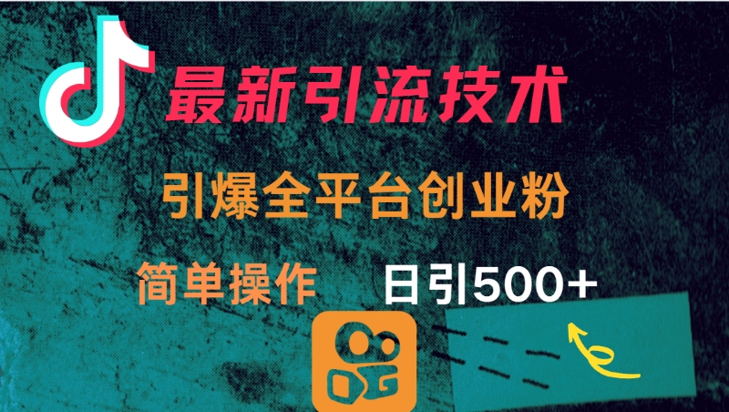 最新引流方法，引爆全平台创业粉操作简单，日引300＋-知创网