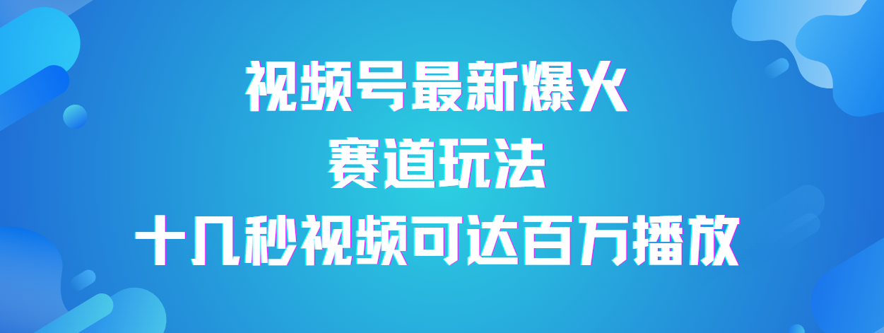 视频号最新爆火赛道玩法，流量巨大，视频制作简单，轻松月入数万-知创网