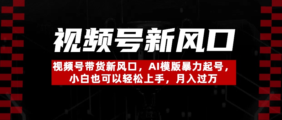视频号带货新风口，AI模版暴力起号，小白也可以轻松上手，月入过万-知创网