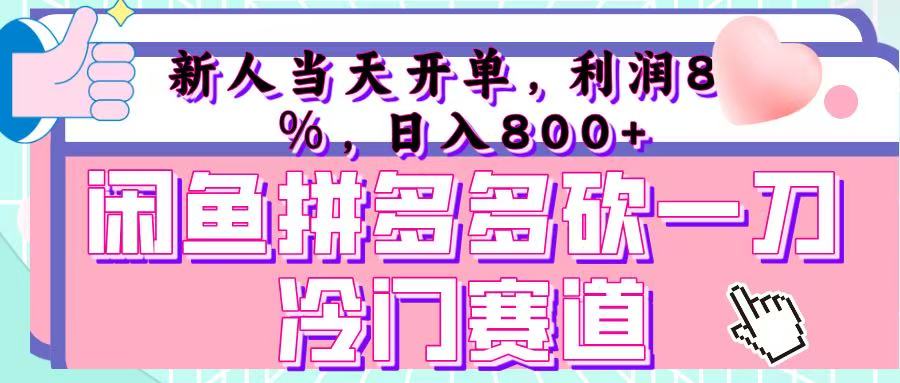 咸鱼拼夕夕砍一刀冷门暴力赛道，新人当天开单，利润百分之八十，日入 800+-知创网