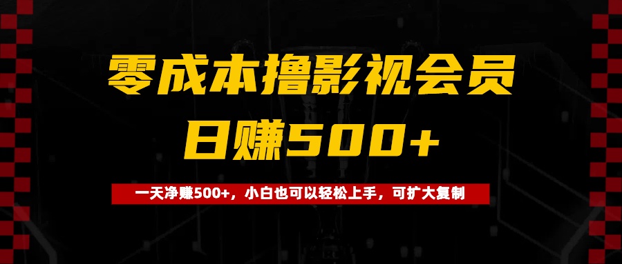 0成本撸影视会员，一天净赚500+，小白也可以轻松上手，可扩大复制-知创网