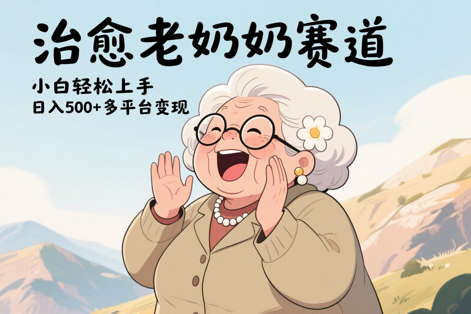 视频号治愈老奶奶赛道，小白轻松上手，日入500+多平台变现-知创网