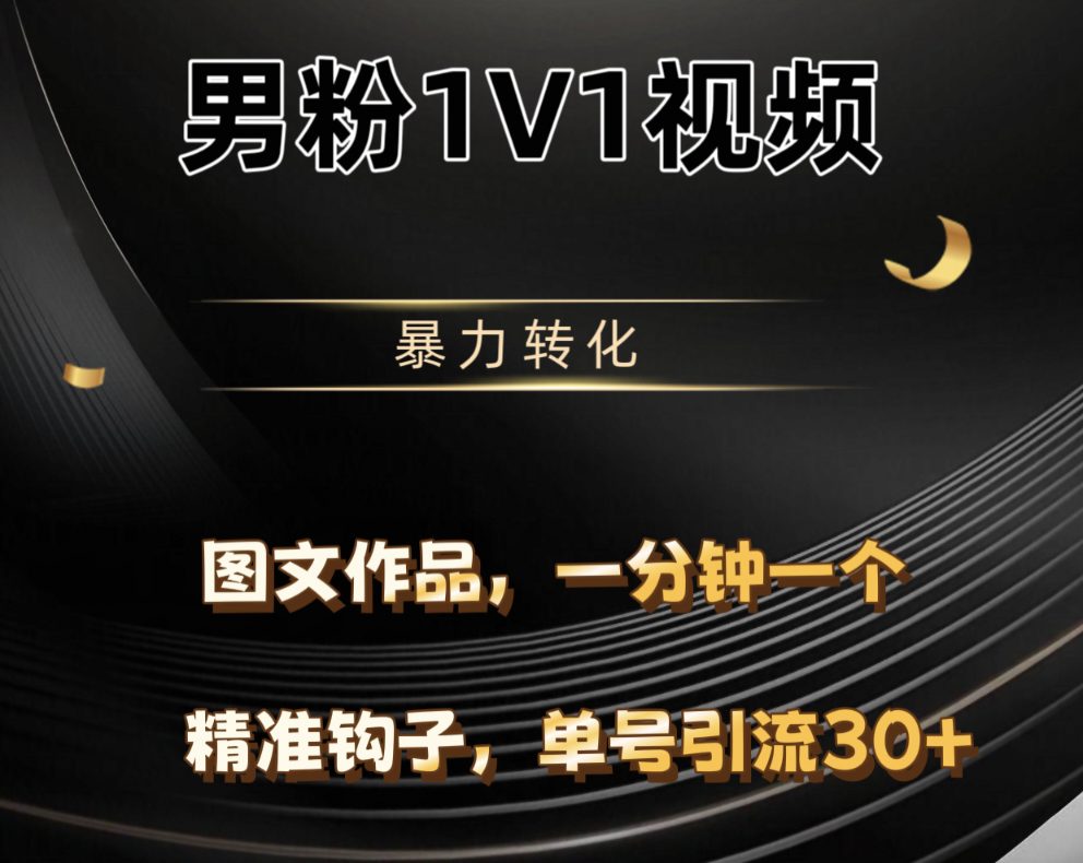 男粉1V1视频，硬改摄像头，高客单暴力转化，单日600+-知创网