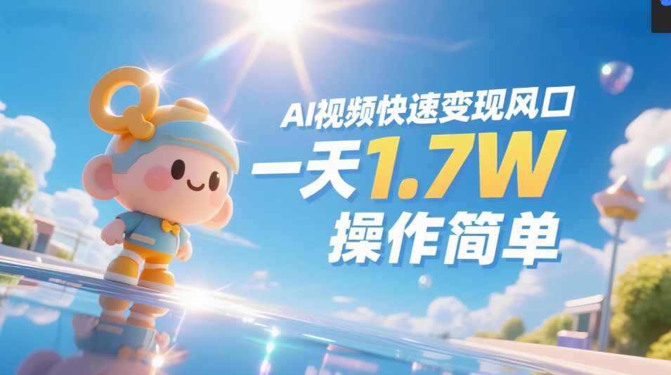 《Ai视频变现风口，一天1.7W，收入无上限，操作简单》-知创网