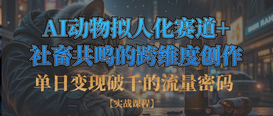 单日变现破千的流量密码,AI动物拟人化赛道+社畜共鸣的跨维度创作-知创网