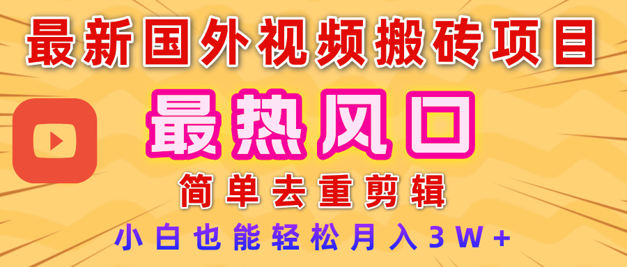 2025最新热门风口，国外视频搬砖项目，简单去重剪辑，小白也能轻松月入3W+-知创网