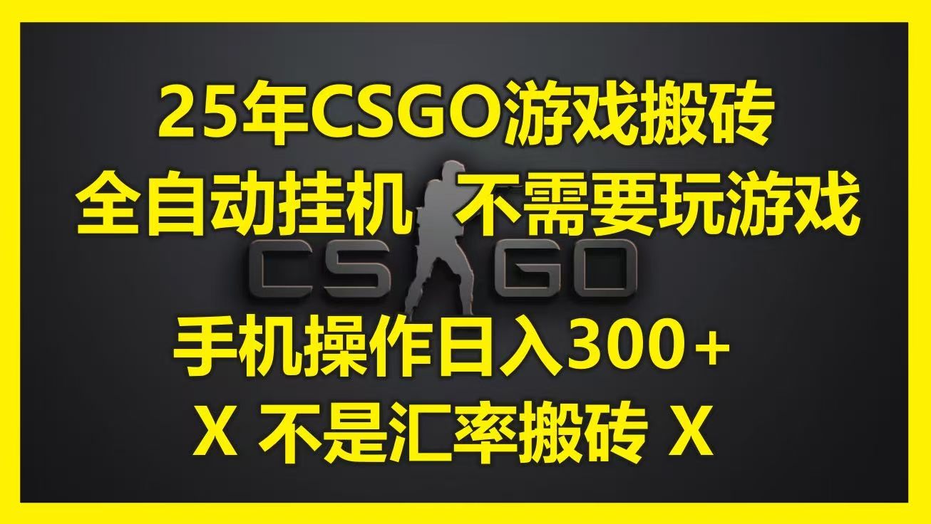 25年CSGO游戏搬砖，全自动挂机，不需要玩游戏，手机操作日入300+。(不是汇率搬砖)-知创网