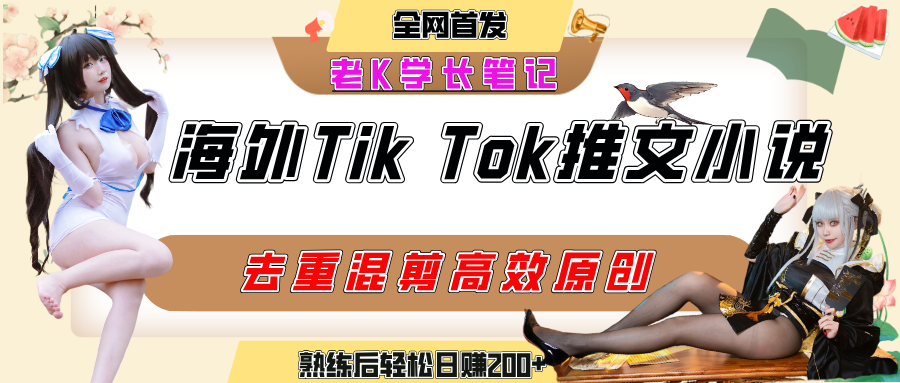 海外tiktok小说推文暴力项目，高停留率，高转化率，上手后一天搞顿饭钱不是问题-知创网