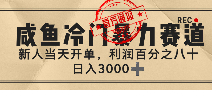闲鱼，冷门暴力赛道，一单 80%利润，新人轻松日入 3000+-知创网