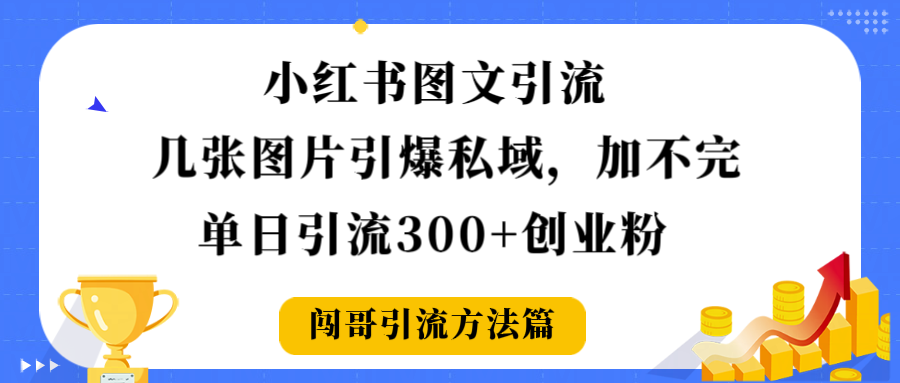 小红书图文引流，几张图片引爆私域加不完，单日引流300＋创业粉-知创网