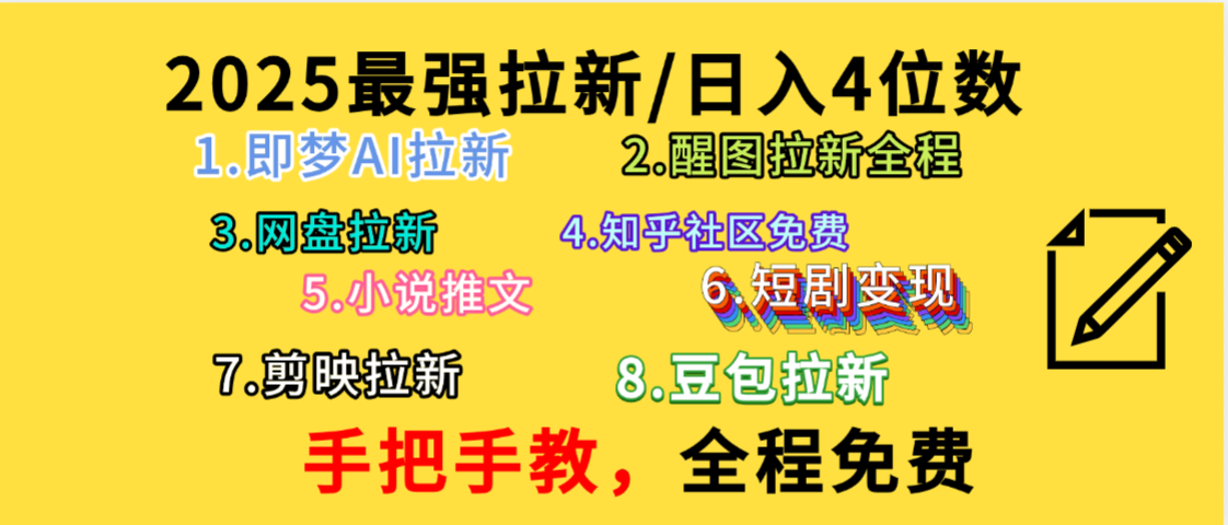 全程免费，手把手教，日入4位数的拉新项目，教会你免费使用各种AI软件，并且持续更新市面上最新的项目哦！-知创网