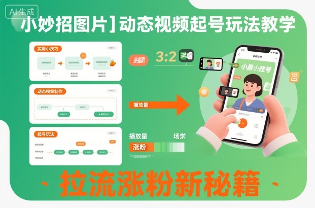 小妙招图片＋动态视频起号玩法教学，拉流涨粉新秘籍-知创网