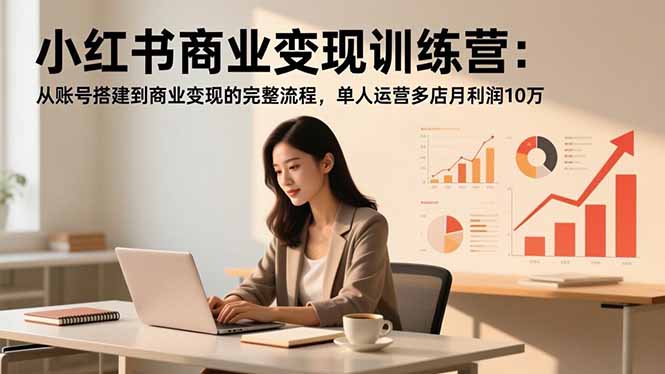 （16698期）小红书商业变现训练营：从账号搭建到商业变现的完整流程，单人运营多店月利润10万-知创网