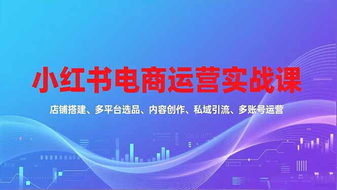（16695期）小红书电商运营实战课，店铺搭建、多平台选品、内容创作、私域引流、多账号运营等玩法-知创网