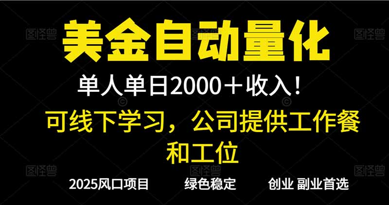 （16653期）2025超前美金自动量化！单人单日收益1000+，线下学习，支持实地考察-知创网