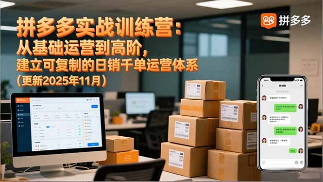 （16700期）拼多多实战训练营：从基础运营到高阶，建立可复制的日销千单运营体系（更新11月）-知创网