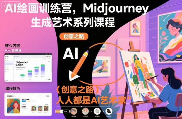 AI绘画训练营，Midjourney生成艺术系列课程，人人都是AI艺术家-知创网