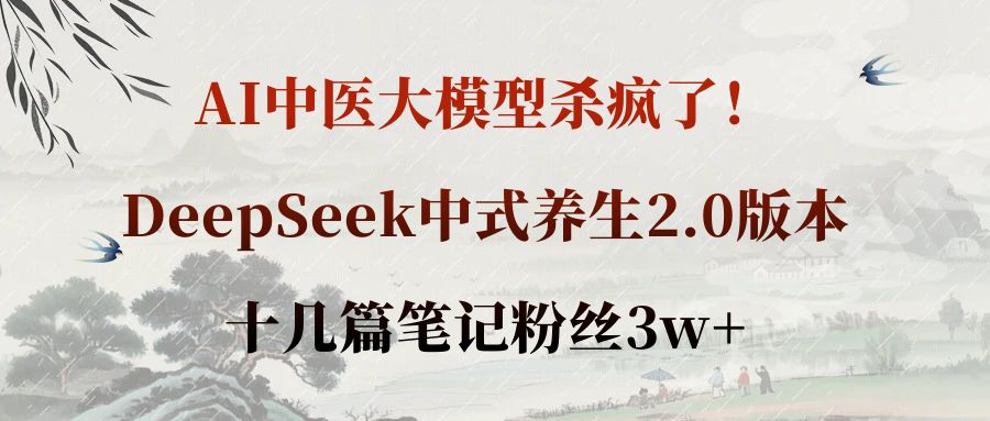 AI中医大模型杀疯了！DeepSeek中式养生2.0版本，十几篇笔记粉丝3w+-知创网