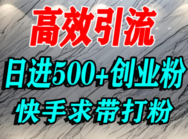 怎么打创业粉？快手求带视角精准引流创业粉，宝妈、学生群体日进500+精准流量-知创网