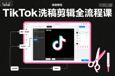 TikTok洗稿剪辑全流程课，PR洗稿剪辑全流程，TK洗稿运营课-知创网