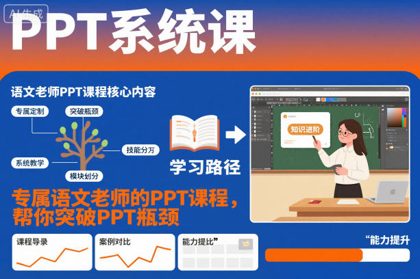 PPT系统课，专属语文老师的PPT课程，帮你突破PPT瓶颈-知创网