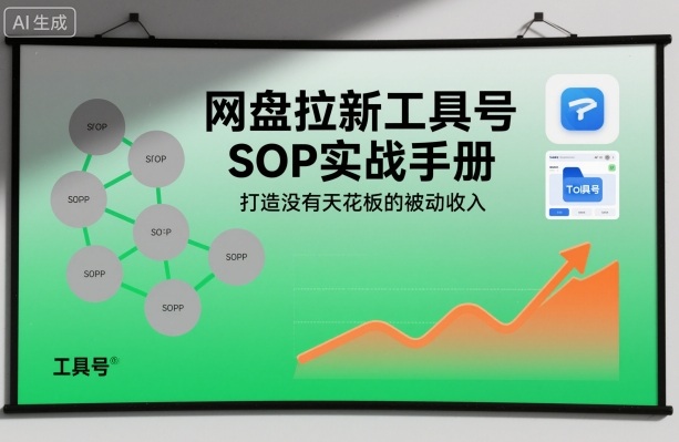 网盘拉新工具号SOP实战手册，打造没有天花板的被动收入-知创网