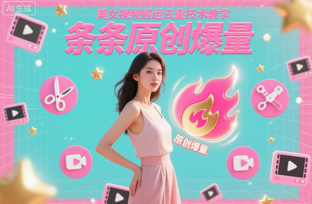 美女视频搬运去重技术教学，条条原创爆量-知创网