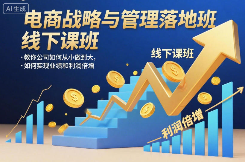 电商战略与管理落地班线下课，教你公司如何从小做到大，如何实现业绩和利润倍增【录音】-知创网