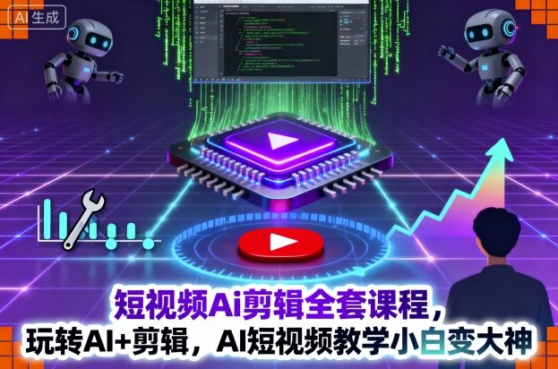 短视频Ai剪辑全套课程,玩转AI+剪辑,AI短视频教学小白变大神-知创网