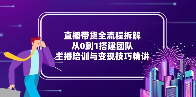 （15004期）直播带货全流程拆解：从0到1搭建团队，主播培训与变现技巧精讲-知创网