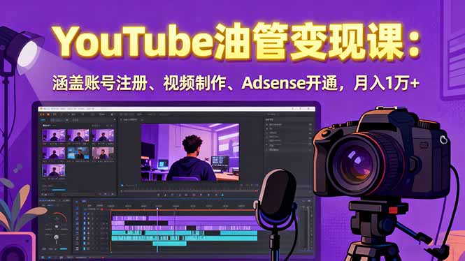 （15987期）2025YouTube油管变现课：涵盖账号注册、视频制作、Adsense开通，月入1万+-知创网